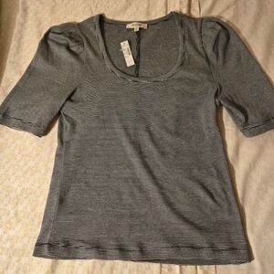 Madewell Black and White Striped Short Sleeve Top NWT sz XS